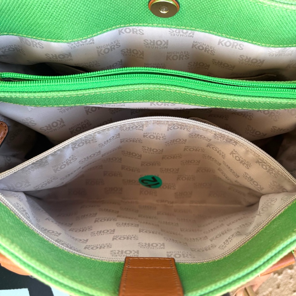 MICHAEL KORS 💚 Green Hamilton Handbag - Picture 15 of 16